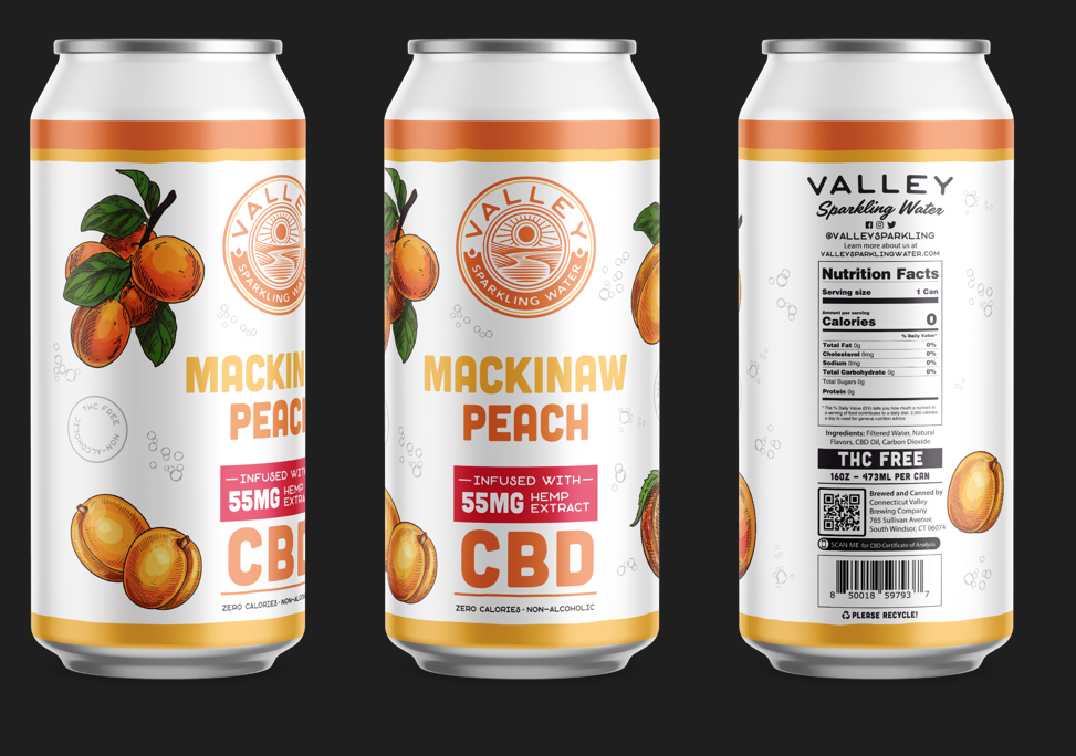 Mackinaw Peach 55MG CBD – Valley Sparkling Water